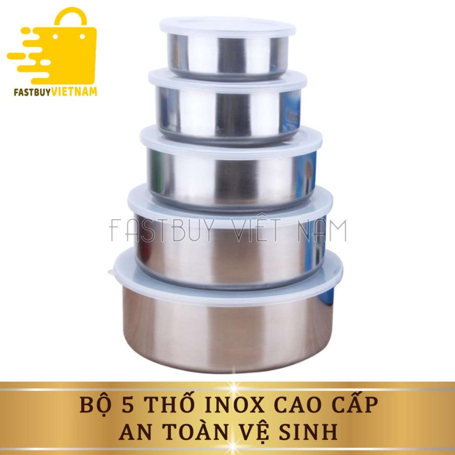 Bộ 5 thố inox protect fresh box bộ thố inox 5 cái cao cấp an toàn vệ sinh cho gia đình