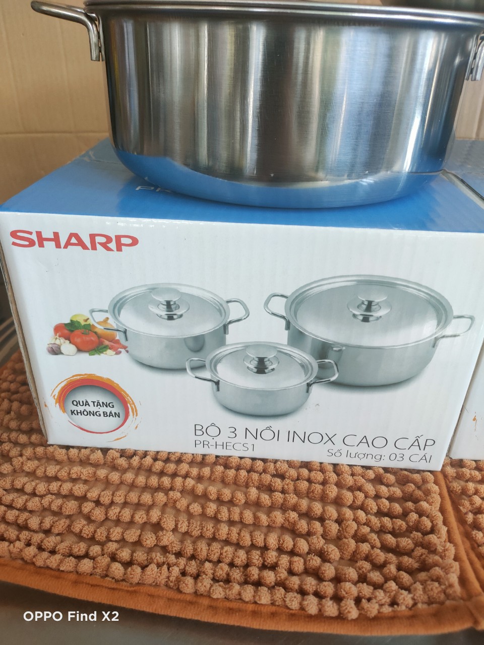 [HCM]Bộ nồi Sharp inox 401 - Bộ 3 cái