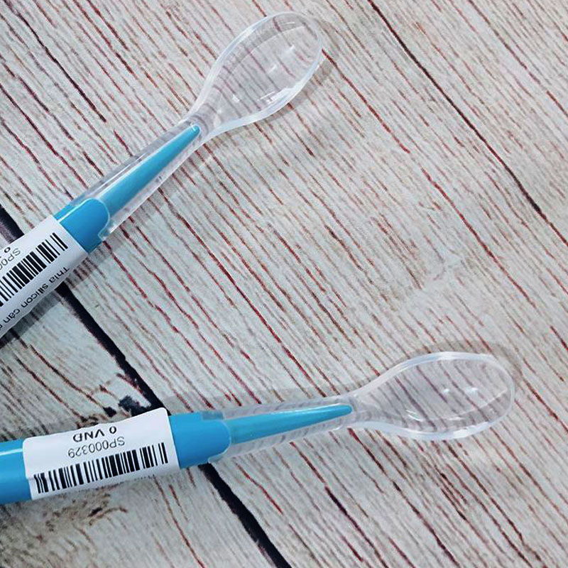 Thìa ăn dặm Silicon cán dài