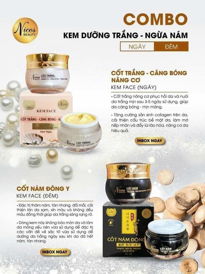 (MẪU MỚI) Cốt Nám Đông Y Nicos (Chính Hãng 100%)- Thanh Nhi (tặng sửa rữa mặt)