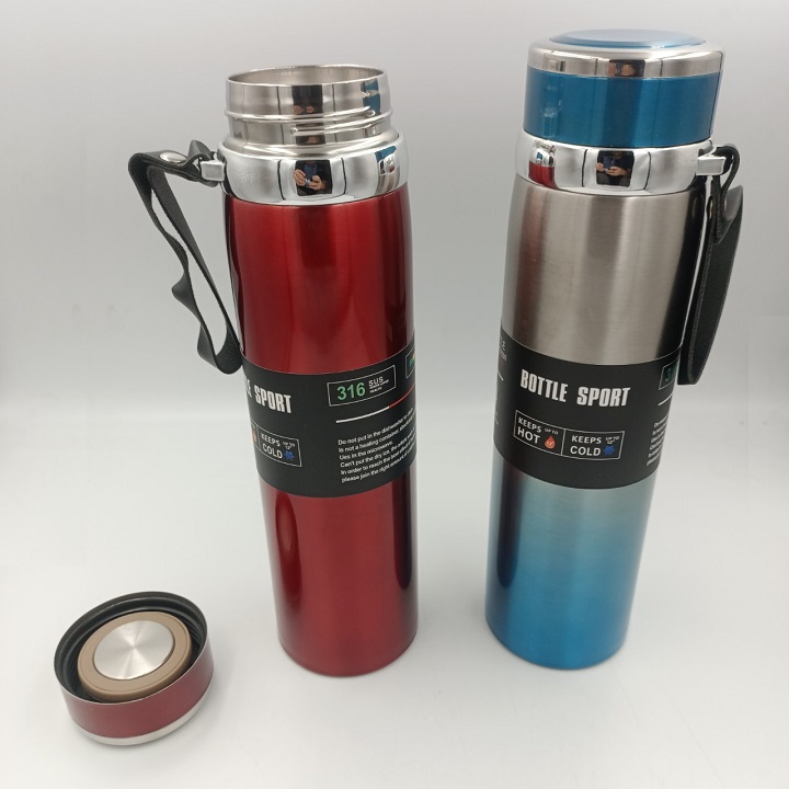 Bình giữ nhiệt inox1000ml cao cấp có dây xách