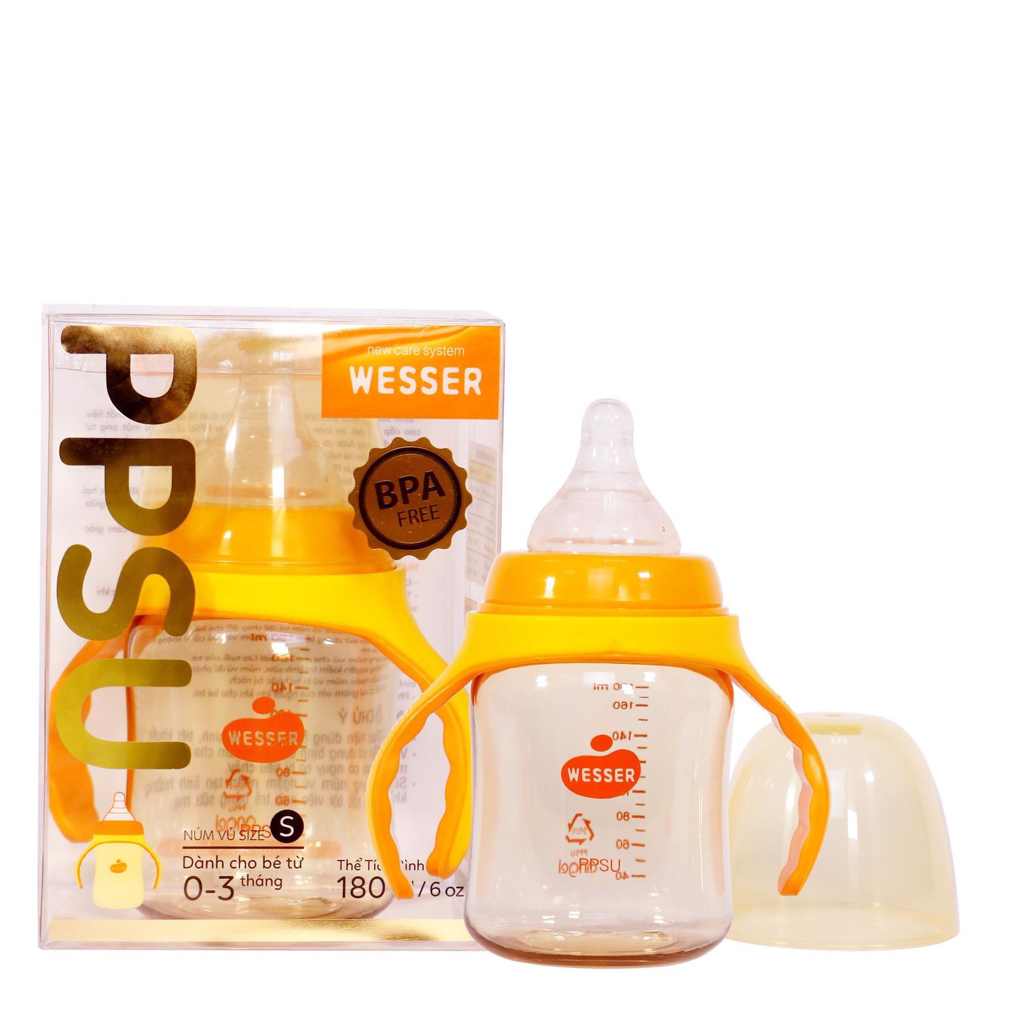 Bình Sữa Wesser PPSU Cổ Rộng 180ml/260ml