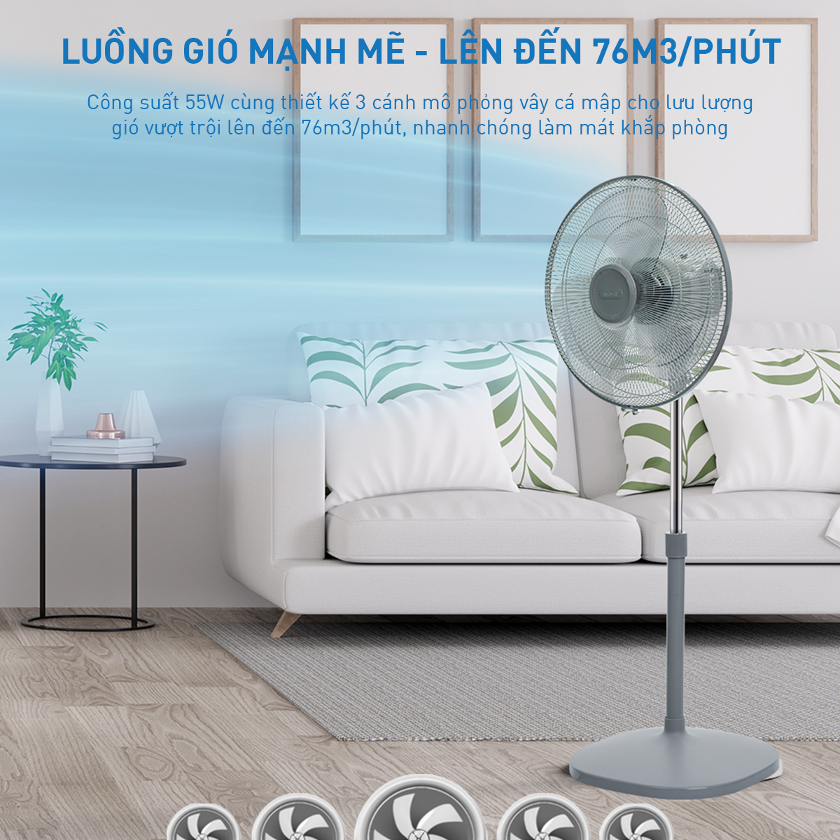 Quạt đứng Tefal VH441790 màu xám
