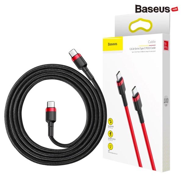 Cáp sạc nhanh  Baseus Cafule Type C to Type C PD cho Samsung S9/S9PLus/S10/S10 Plus/Note9/Note 10/Note 10Plus (3A, 60W, Power Delivery, QC3.0 Quick Charge Cable)