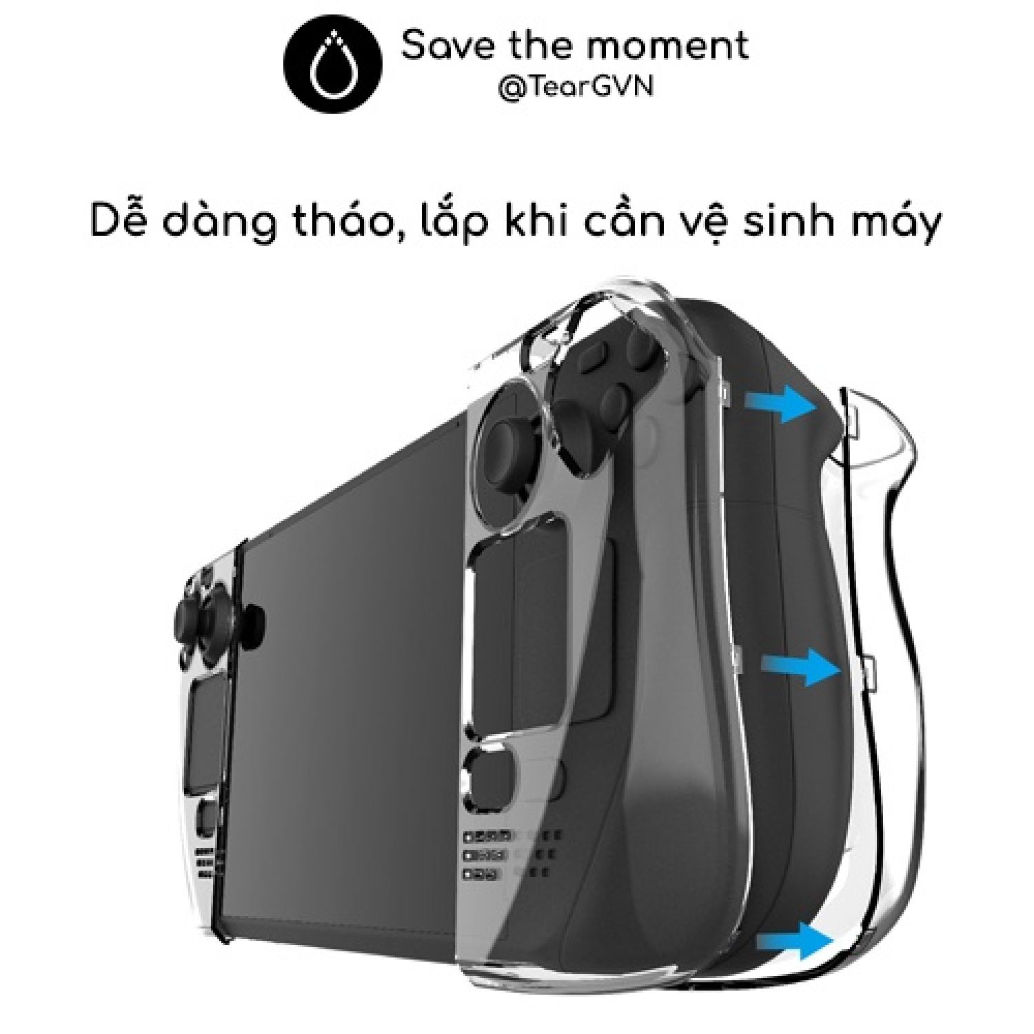 Ốp cứng trong suốt có chân đứng PGTECH cho Steam Deck OLED / LCD