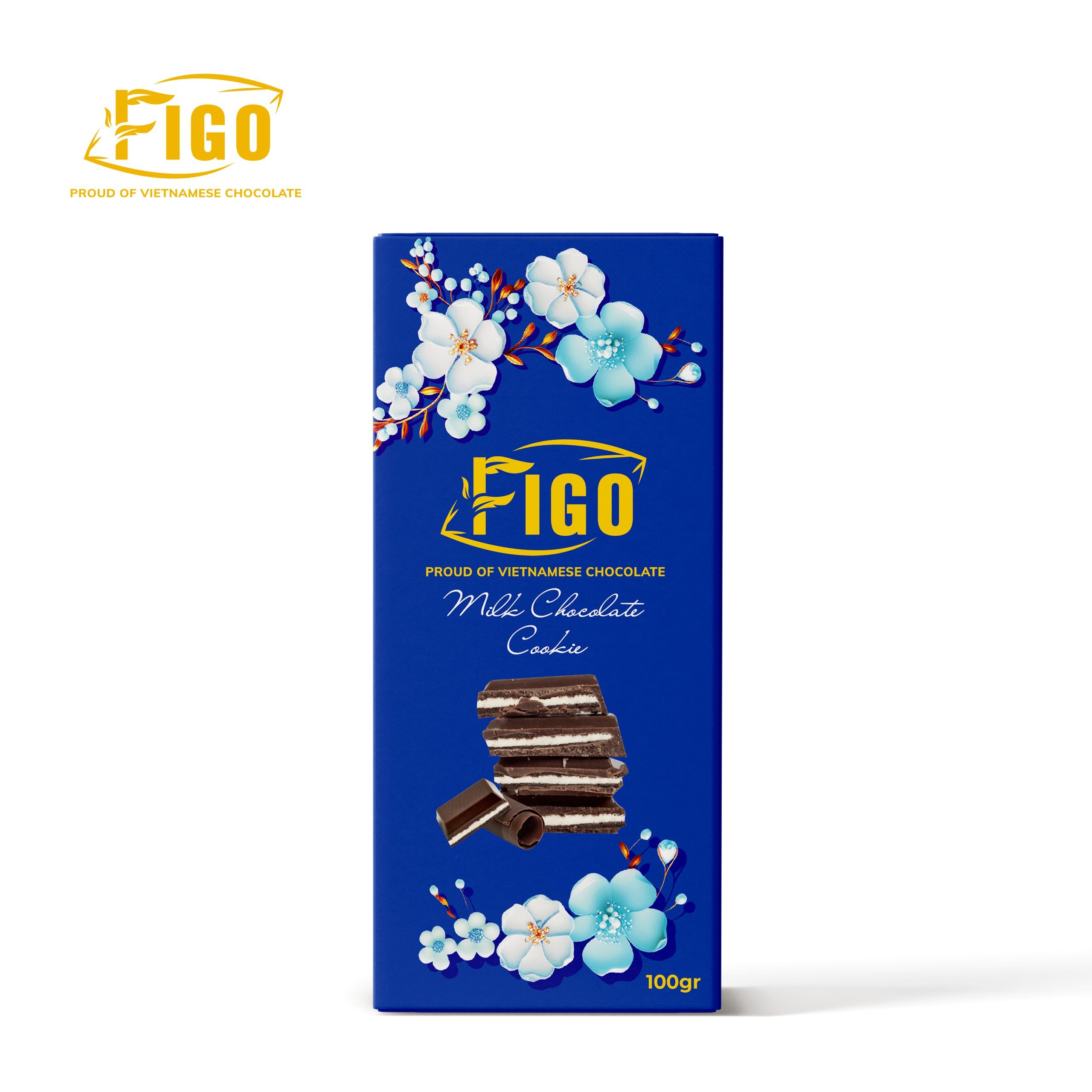 Kẹo socola sữa nhân bánh cookie 100g figo gói quà