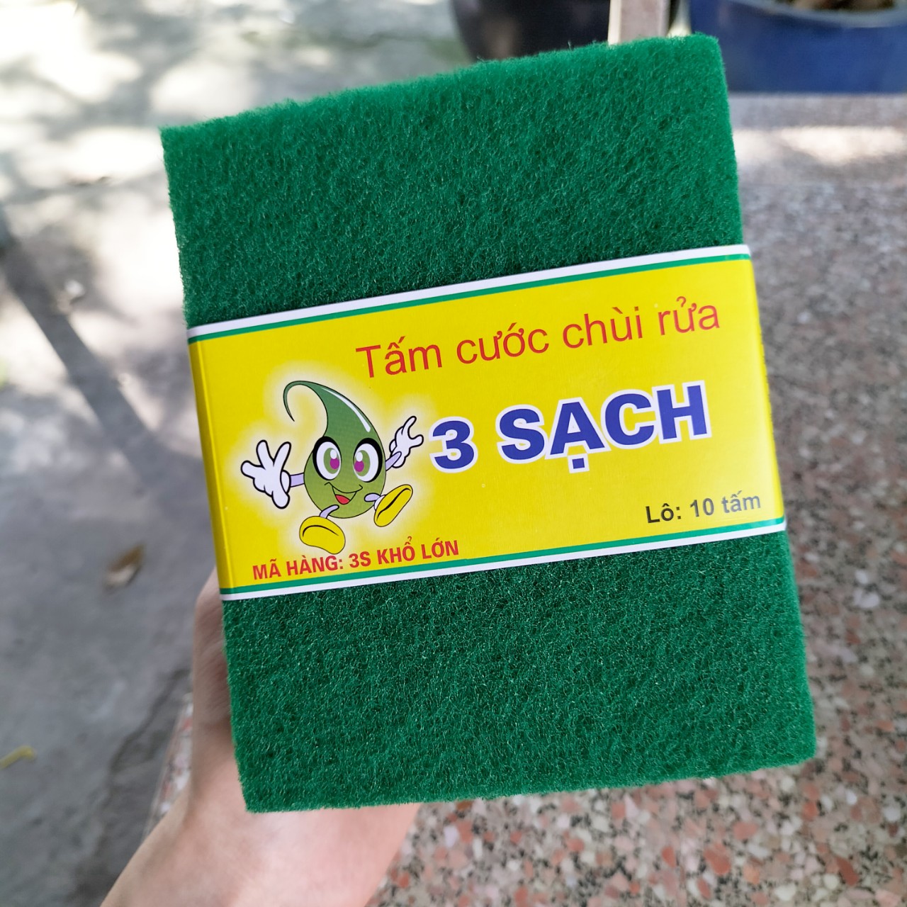 1 Miếng Cước Rửa Chén Xanh SIZE 15X12CM HCM