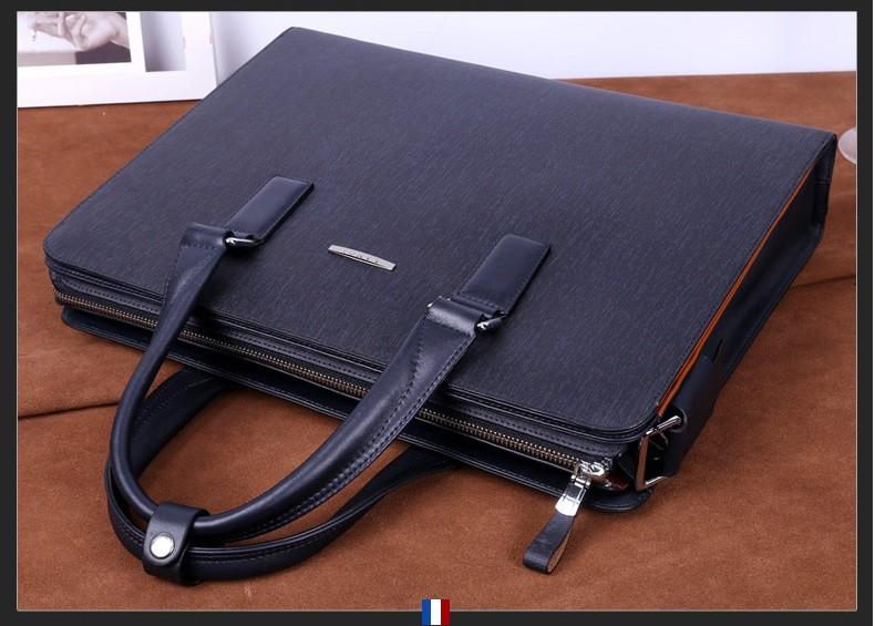 Cặp da laptop công sở da thật lanqi 8806