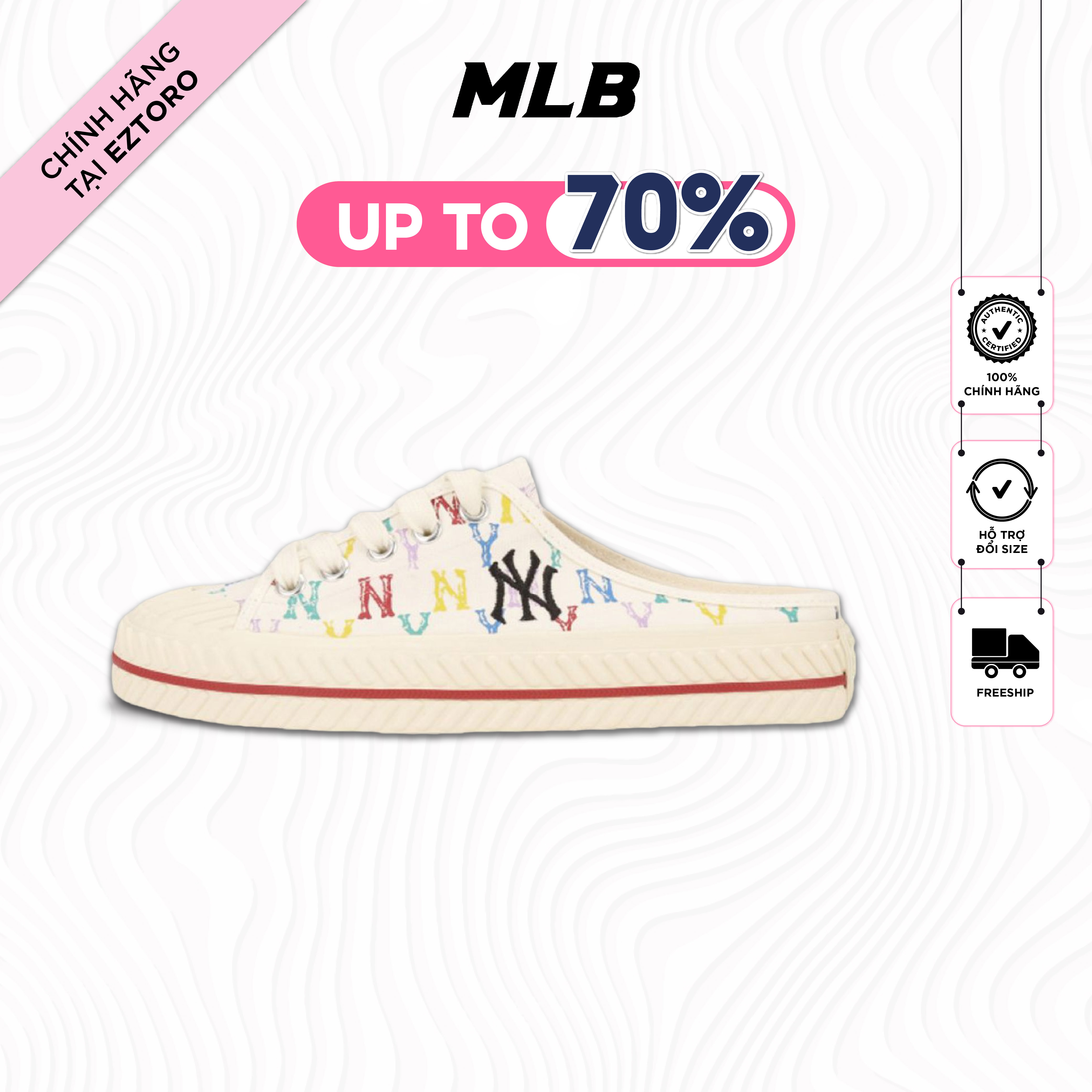[Full màu 100% Authentic Korea] Giày Mule MLB Monogram - Giày đạp cót cho nam, nữ