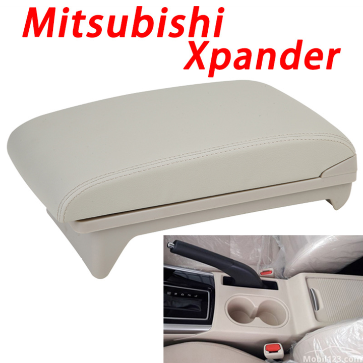 [Màu kem] Hộp Tỳ Tay Dùng Cho Xe Mitsubishi Xpander - 3 Cổng USB