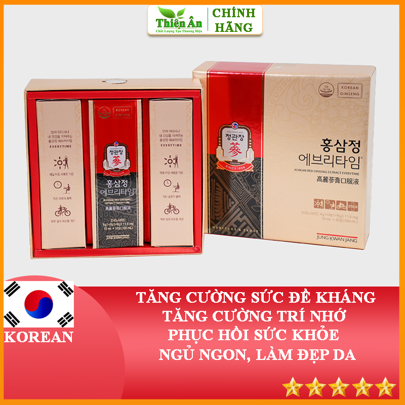 Tinh Chất Hồng Sâm Pha Sẵn KGC Jung Kwan Jang Everytime Original (10ml x 30 gói)