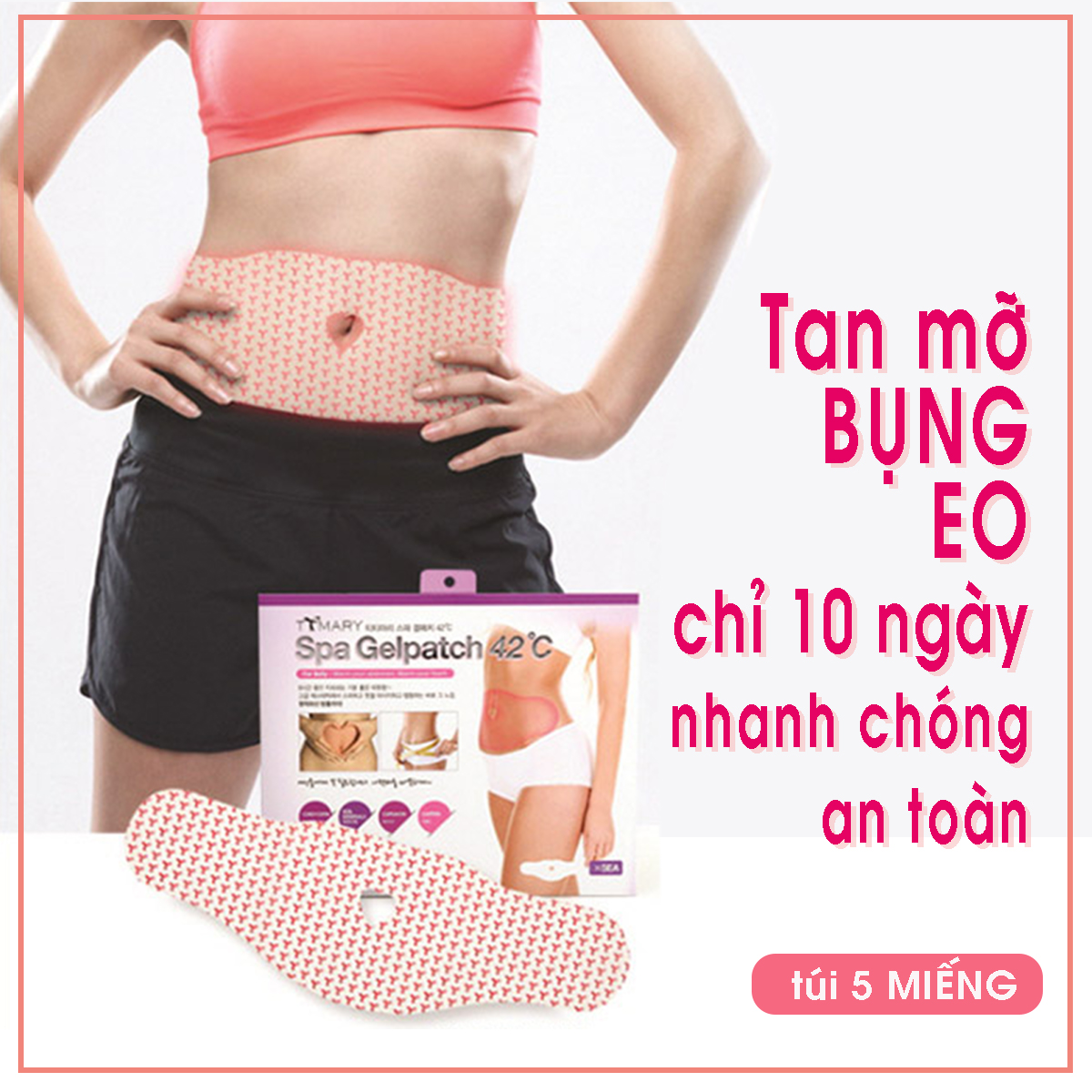 [HCM]1 HỘP 5 MIẾNG DÁN TAN MỠ BỤNG SPA GELPATCH 42°C