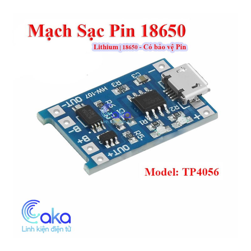 Mạch sạc pin lithium-ion 18650 3.7v tp4056 có ic bảo vệ pin