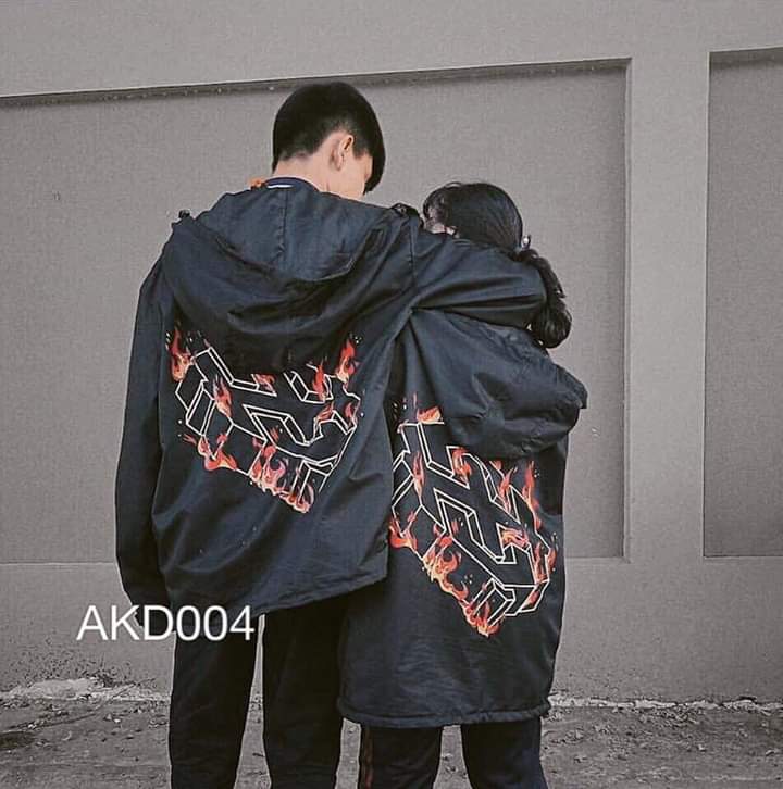 Áo khoác dù lửa form rộng size l và xl thời trang nam nữ hl277