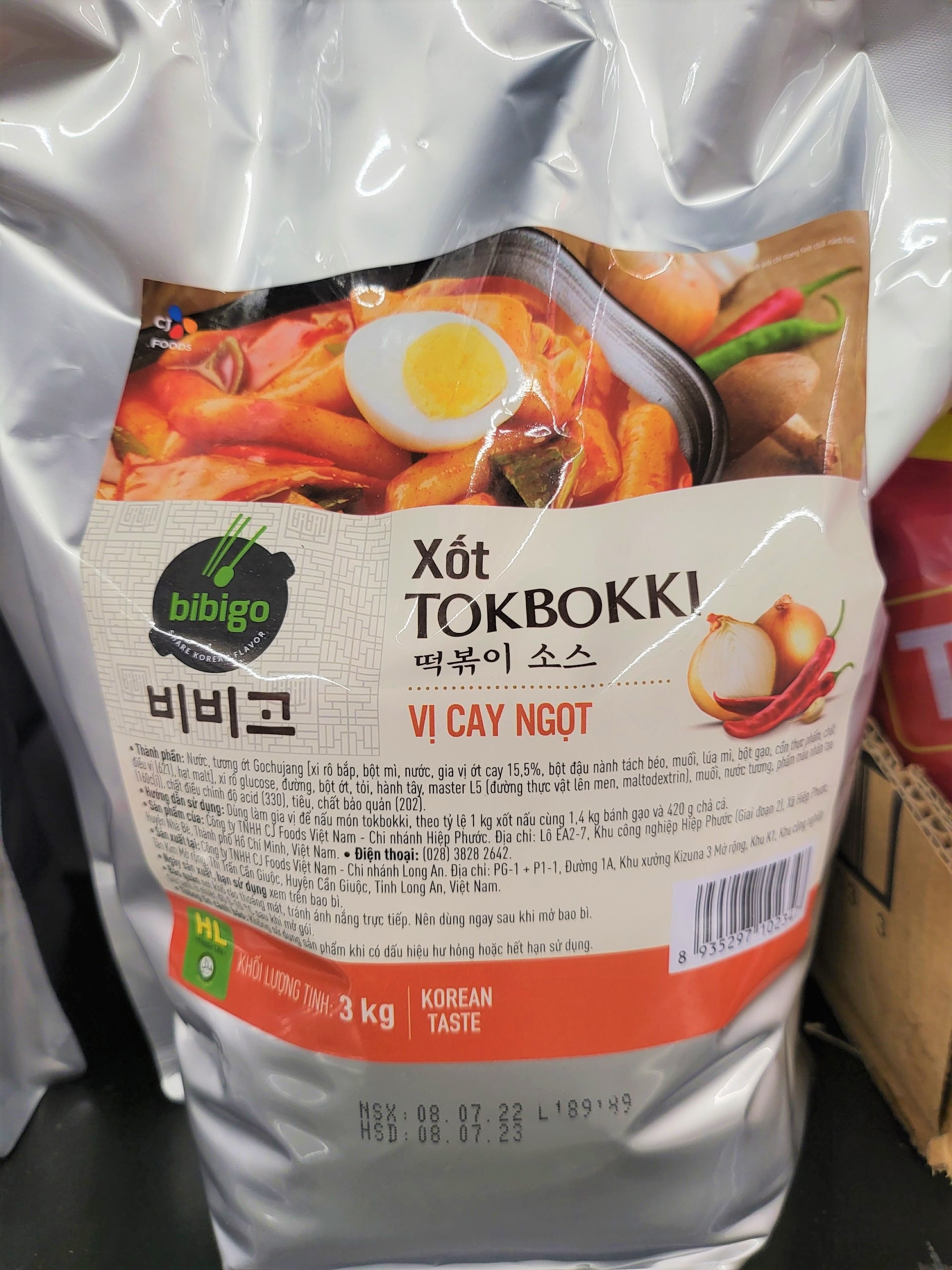 Xốt bánh gạo tokbokki vị cay ngọt bibigo cj foods tokbokki korean taste