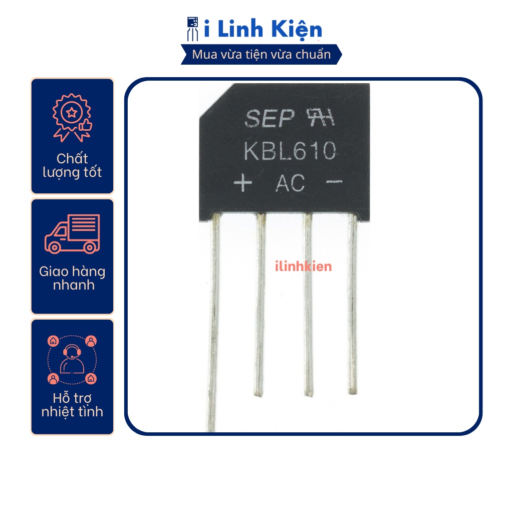 KBL610 Diode cầu 6A 1000V DIP-4