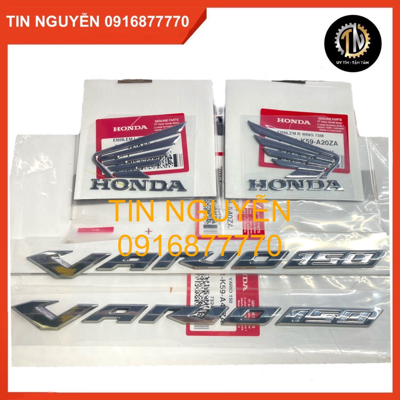 Tem Vario chữ nổi đời 2015 - 2017 chính hãng Honda