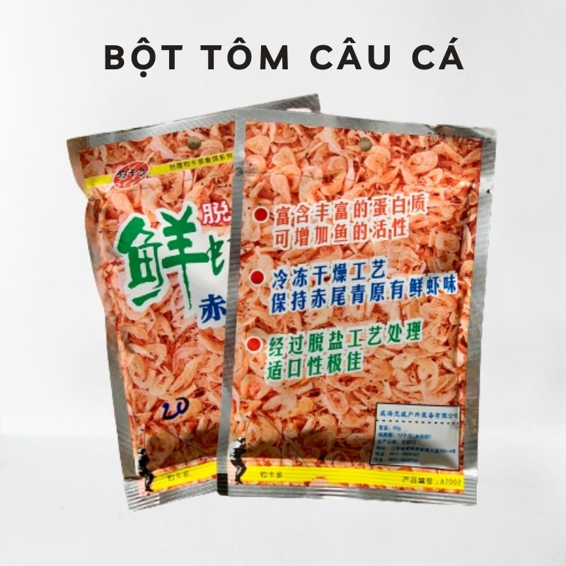 Bột tôm câu cá làm mồi câu đài siêu dính
