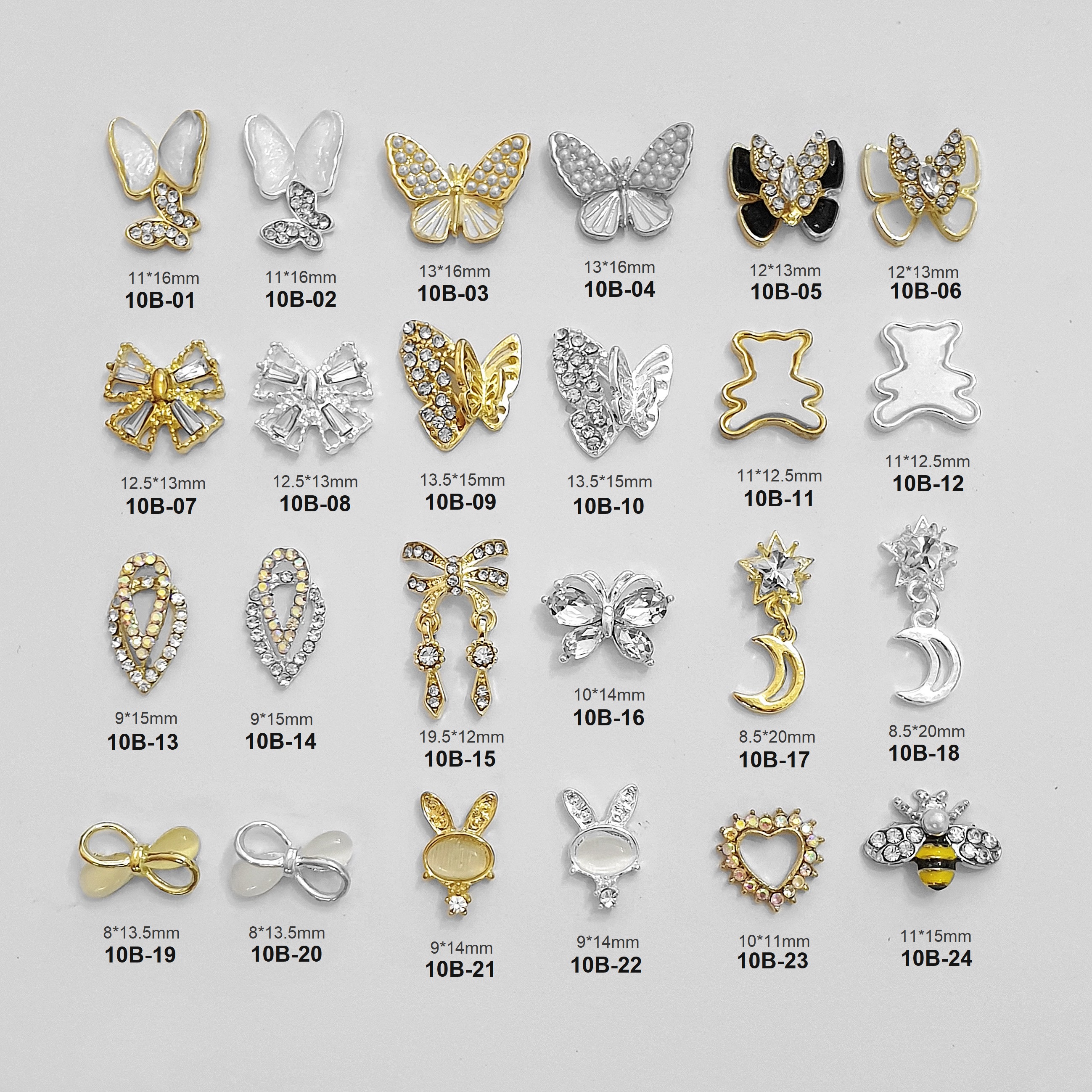 (ảnh thật) Charm Đá Kiểu Cao Cấp Đính Móng 10B