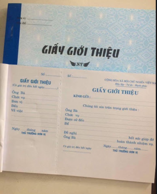 Giấy giới thiệu 1 liên 50 tờ (Loại 1)