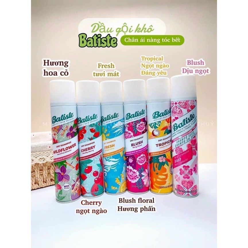 [HCM]Dầu gội khô Batiste Dry Shampoo 200ml