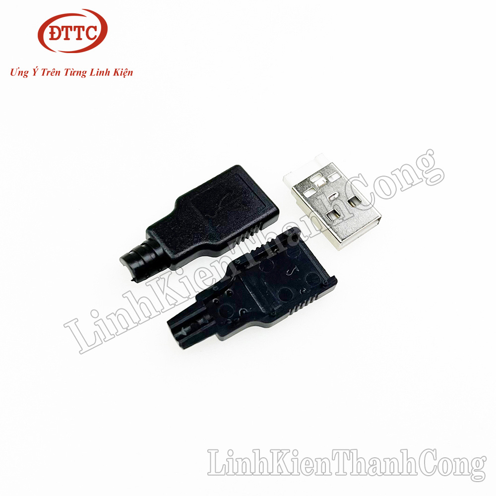 Đầu Jack USB A Đực + Vỏ Nhựa Bọc