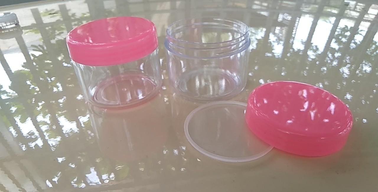 10 Hũ nhựa tròn nắp hồng 100g - Hủ nhựa đựng kem, chiết mỹ phẩm..