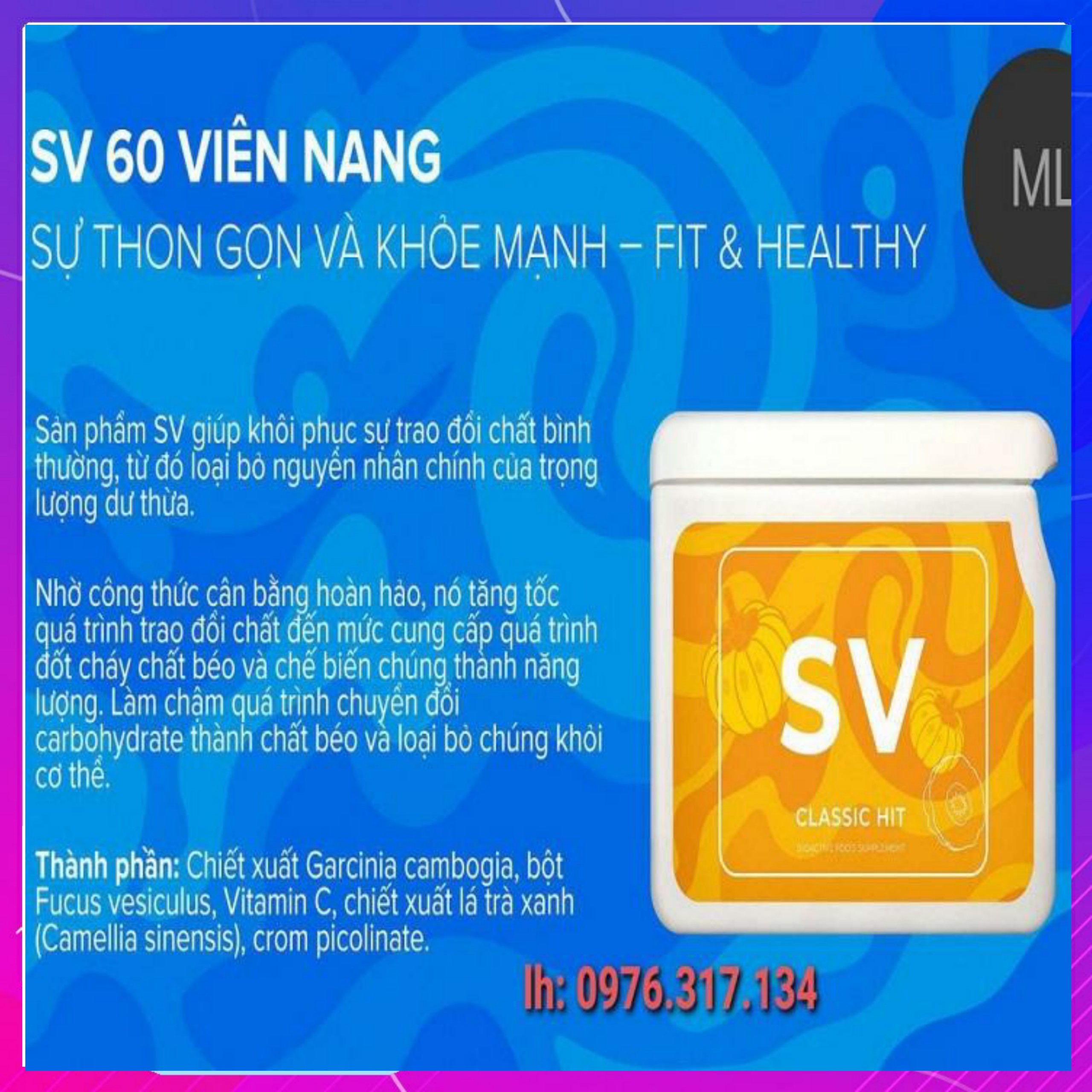 [HCM][ XẢ KHO ] - Project SV (Sveltform) vision - Điều hòa trao đổi chất đốt mỡ giảm cân