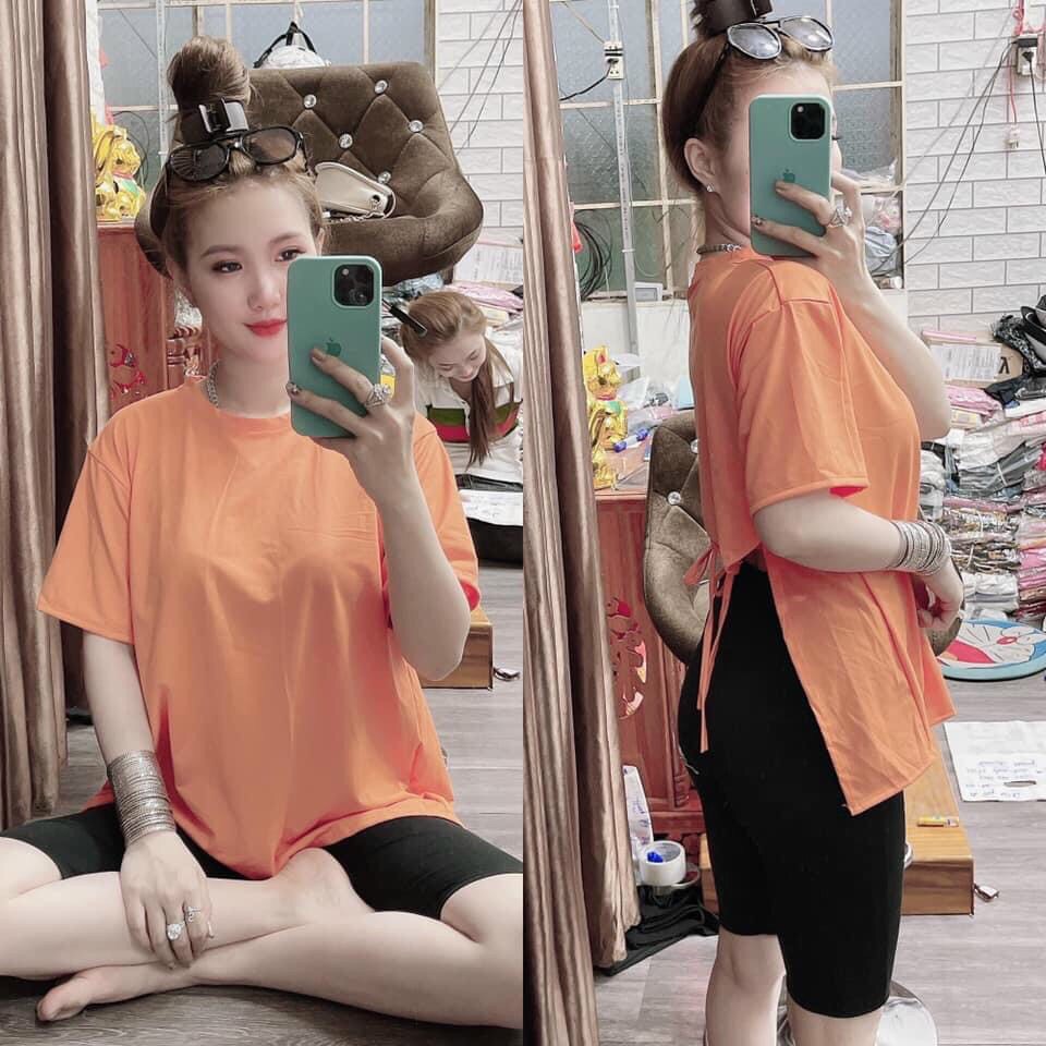 SET QUẦN LEGGING NGỐ ĐEN + ÁO THUN CỘT SAU