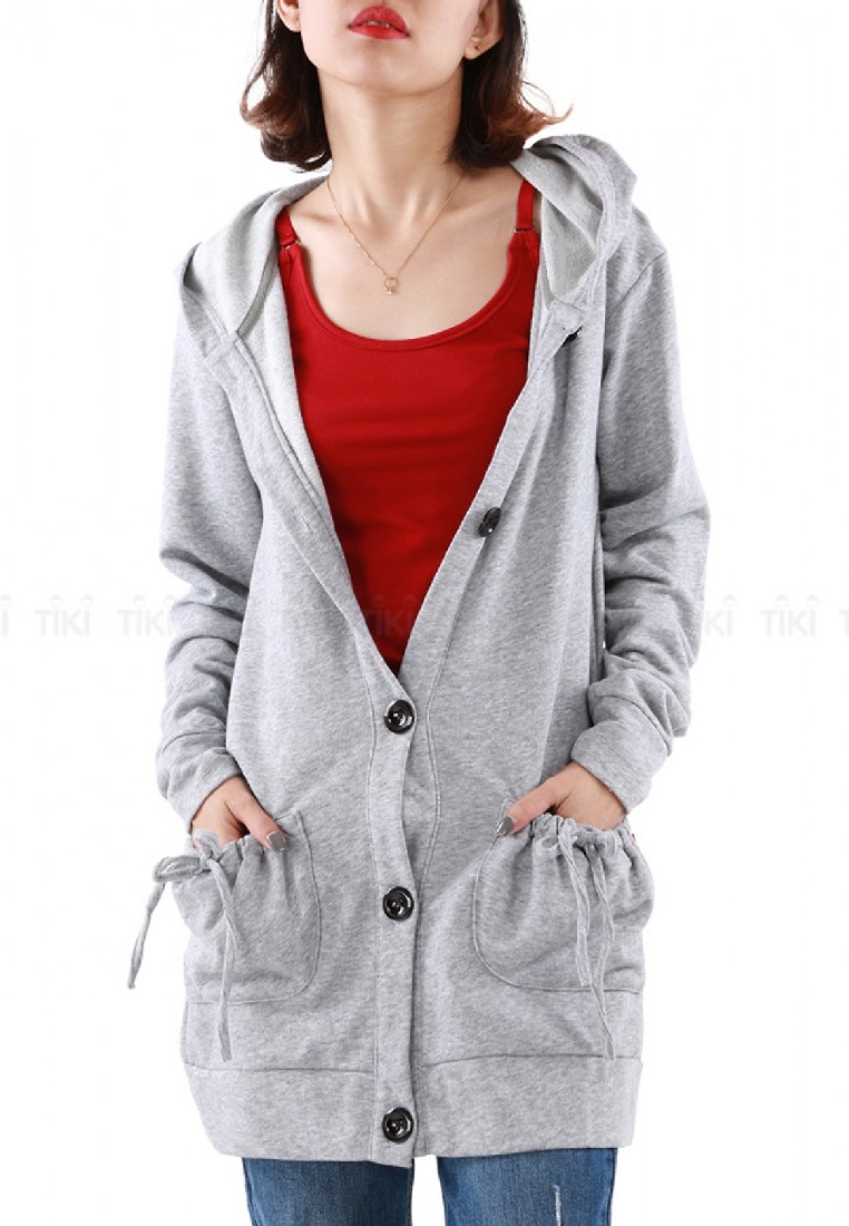 Áo Khoác Nữ Form Dài Phúc An w0004 (xám nhạt)