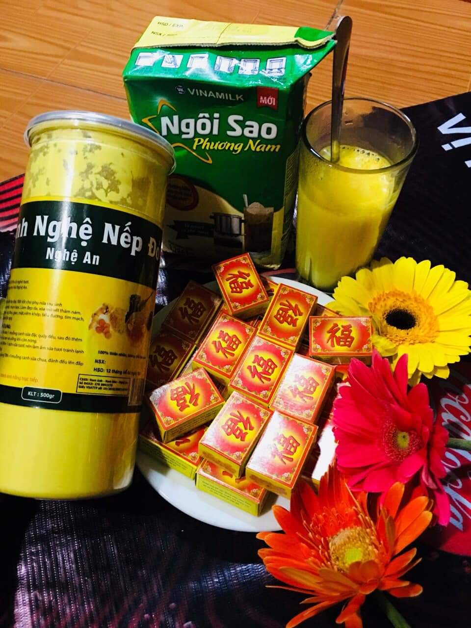 Tinh Bột Nghệ Nếp Đỏ Đẹp Da Mờ Vết Thâm 500g