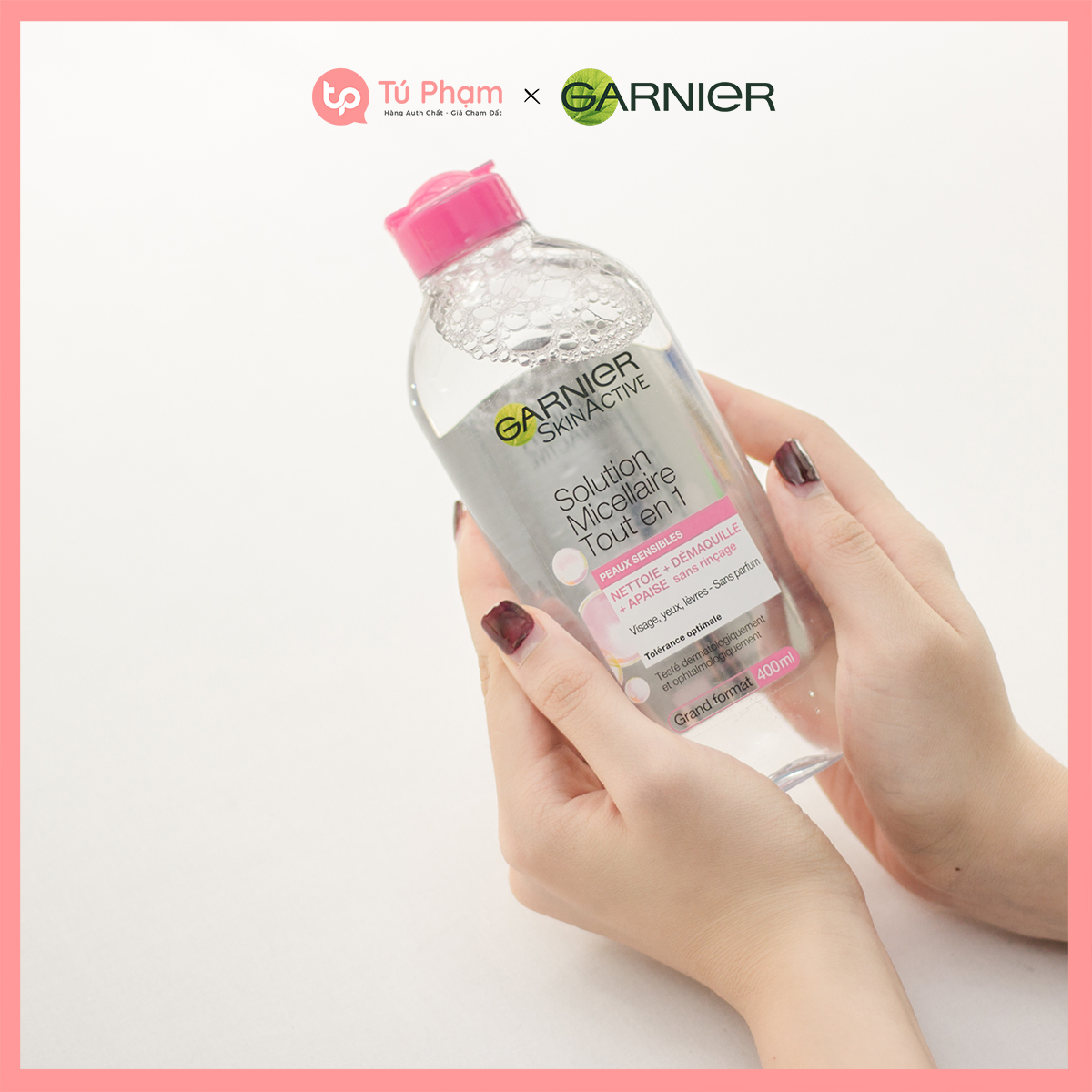 Nước Tẩy Trang Garnier Skin Active Solution Micellaire Hồng Nhạt