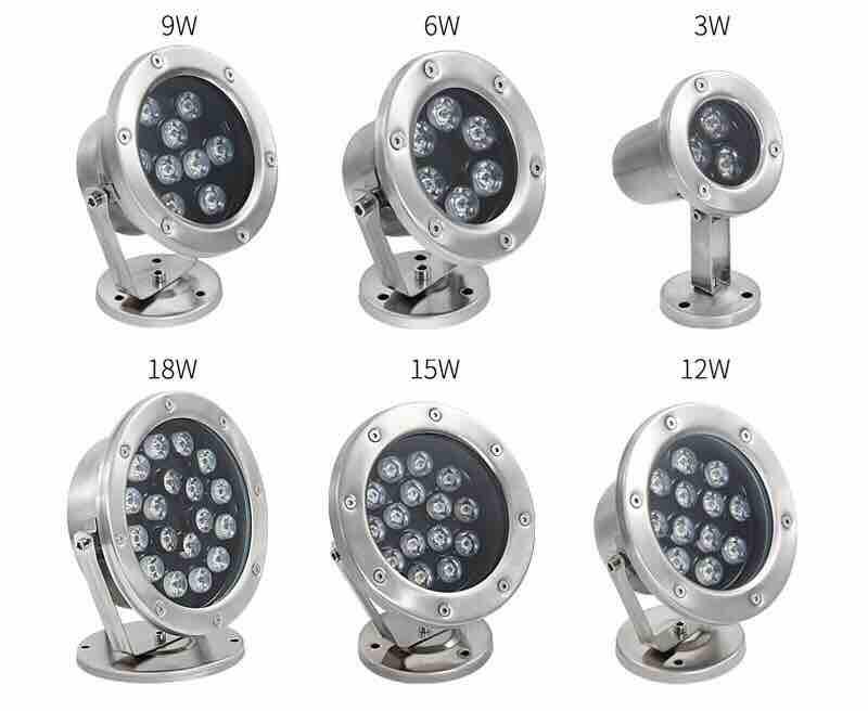 Đèn âm nước 6w đổi màu có đế