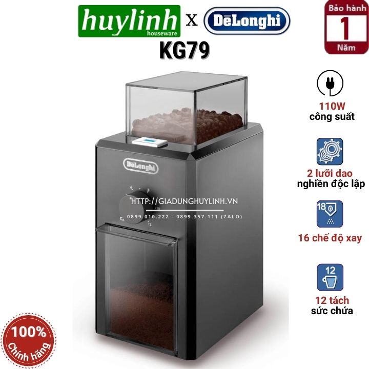 Máy xay cà phê Delonghi KG79 - KG89 - Hàng chính hãng