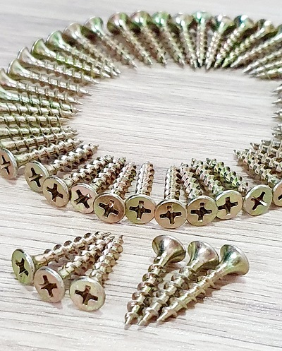 Gói 100 Con Vít Bắt Gỗ Đầu Bằng Ren Thưa 4x25mm Sử Dụng Nhiều Trong Sản Xuất Sửa Chữa Nội Thất Gỗ