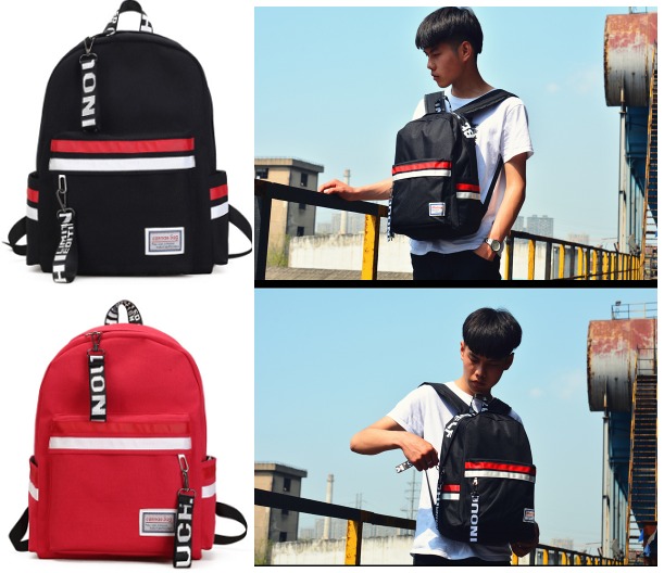 ⚡ Siêu Đẹp ⚡ Balo Thời Trang 2 Sọc Đỏ Trắng
