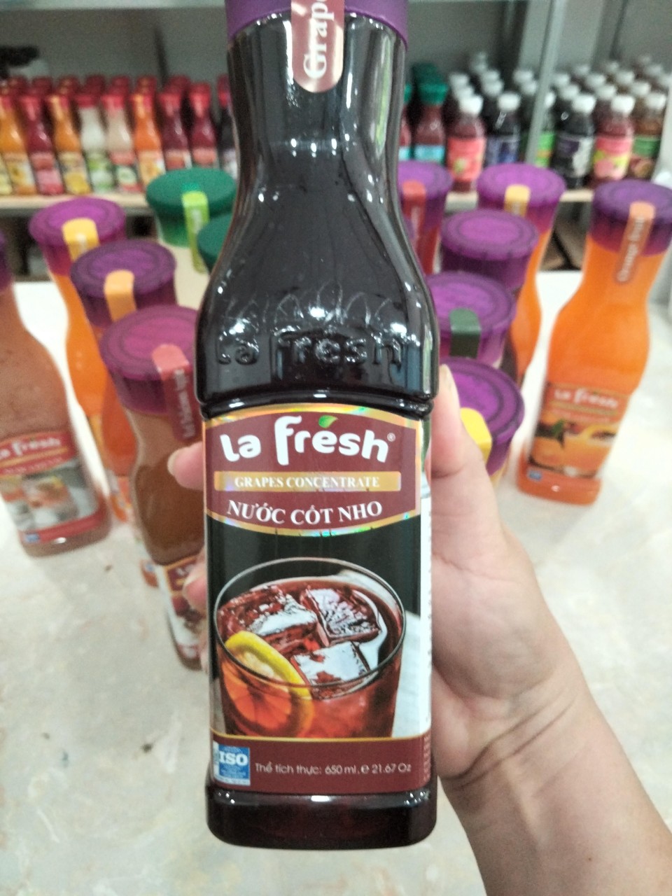 NƯỚC CỐT NHO LA FRESH 650ML (12/T)- DÙNG PHA CHẾ TRÀ TRÁI CÂY (DATE MỚI)