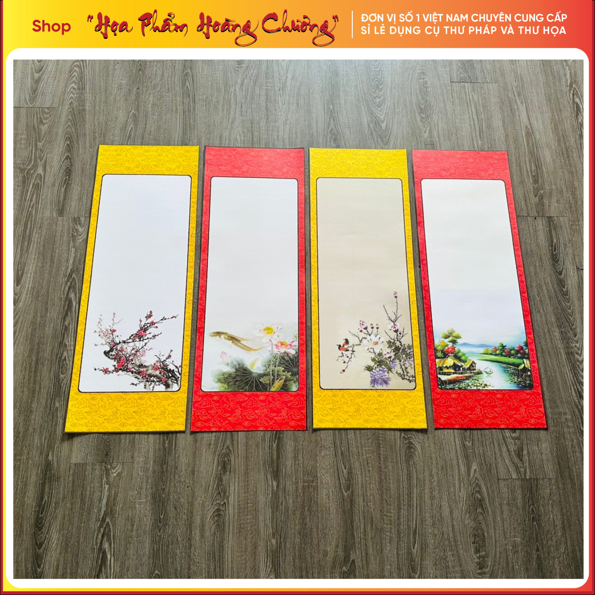 giấy viết thư pháp 30x85cm sét 10 tờ đủ mẫu