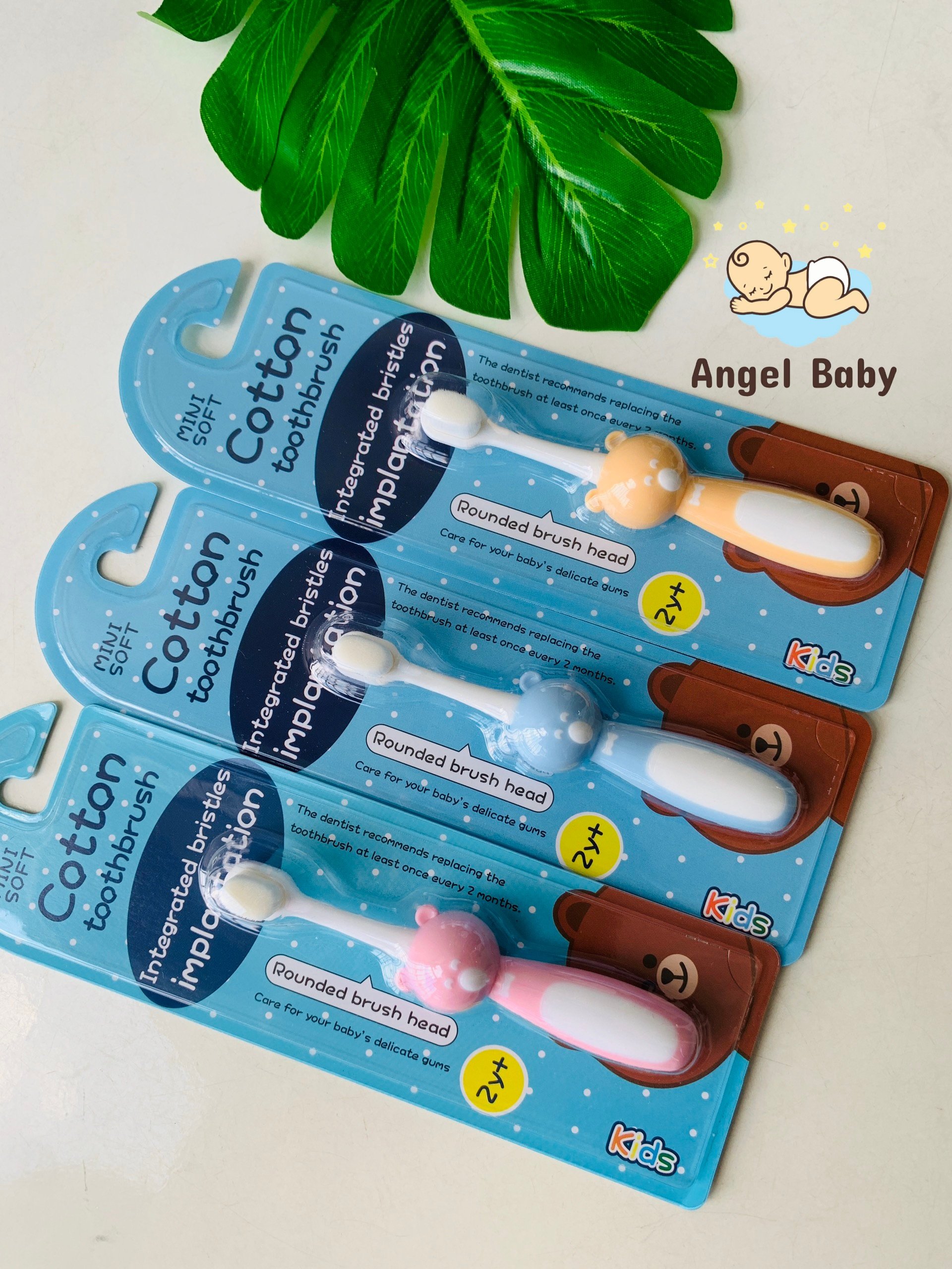 Bàn chải đánh răng cho bé lông tơ Cotton siêu mềm