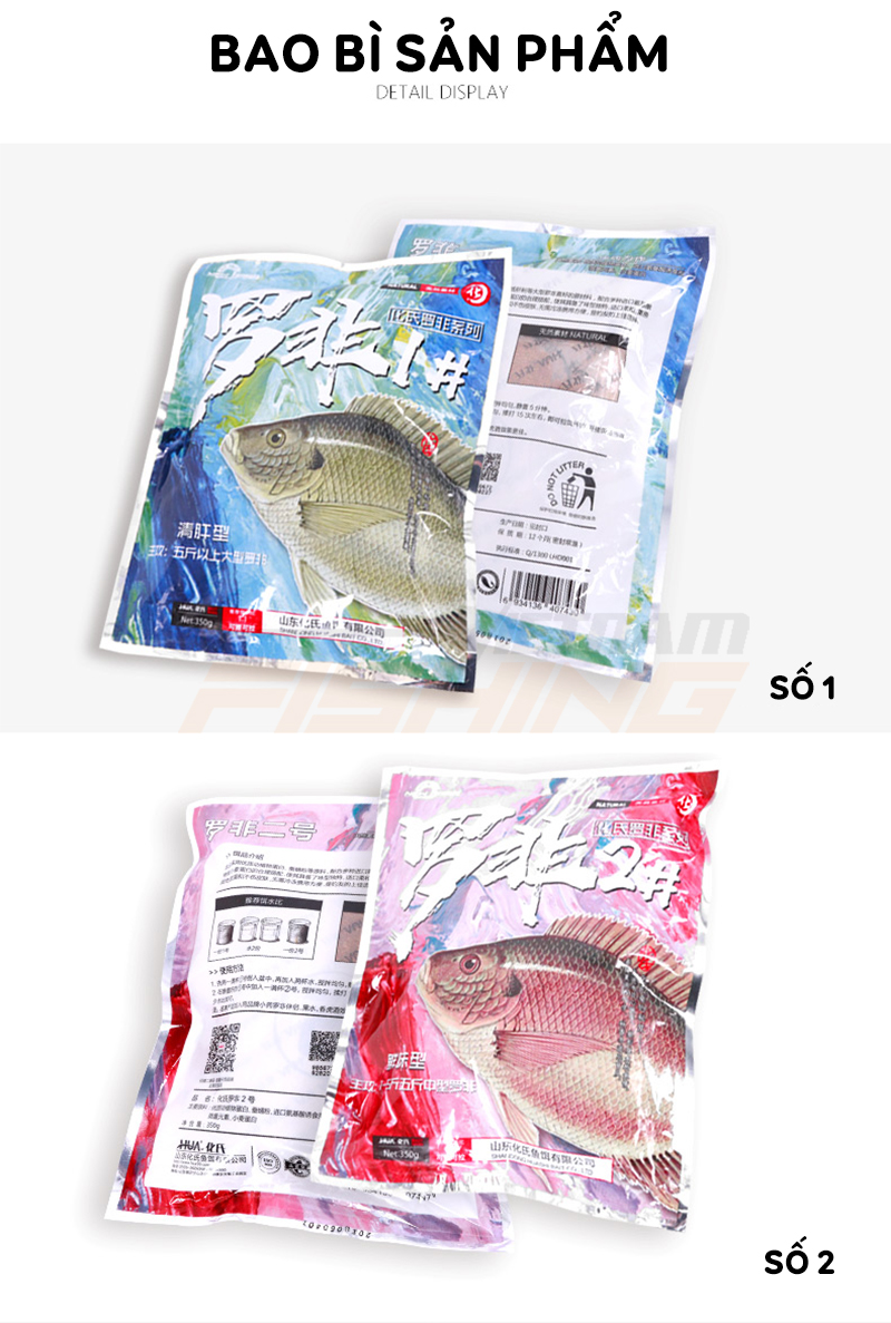 Mồi Hua chuyên câu Rô Phi số 1 và 2