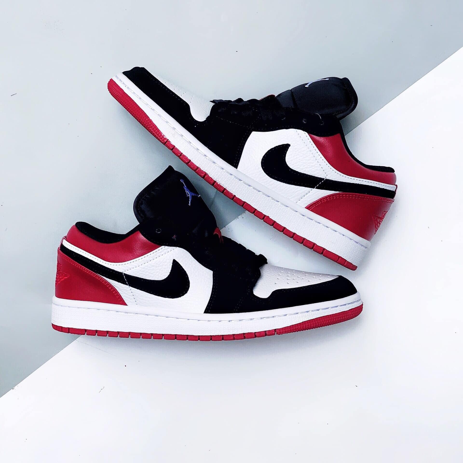 GIÀY JORDAN1 CỔ THẤP ĐỎ ĐEN FULL BOX