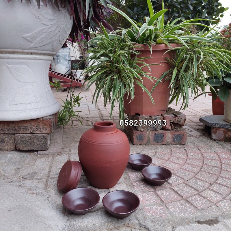 Chum sành bát tràng 1l cao cấp (Gốm sứ Bách Việt Bát Tràng)