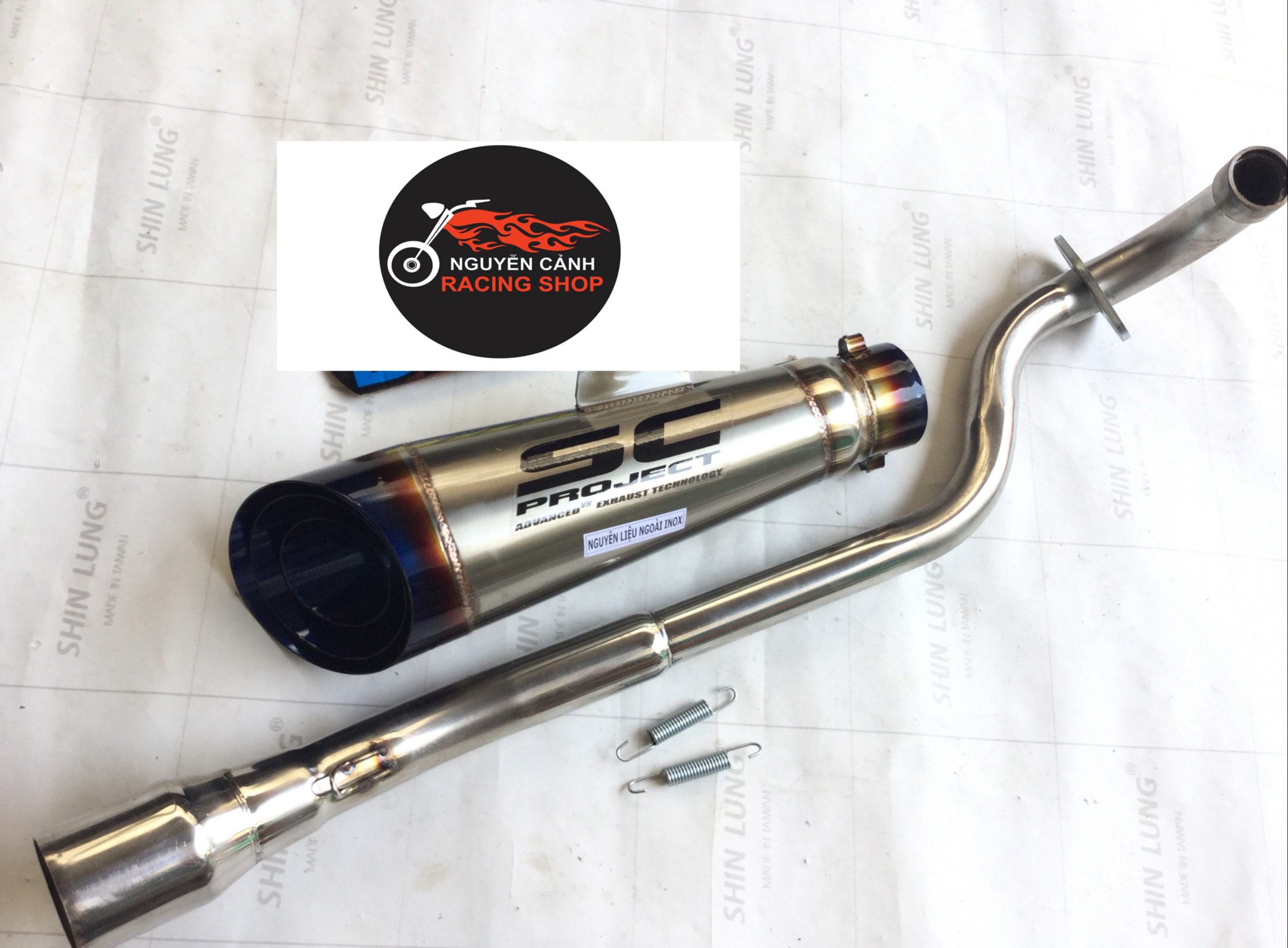 Bộ pô sc xéo full cổ pô exciter 135