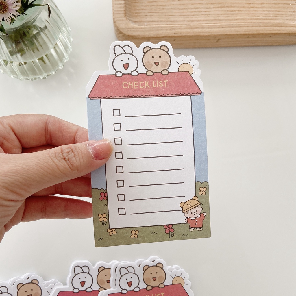 30 TỜ GIẤY NOTE CHỦ ĐỀ HOẠT HÌNH DỄ THƯƠNG