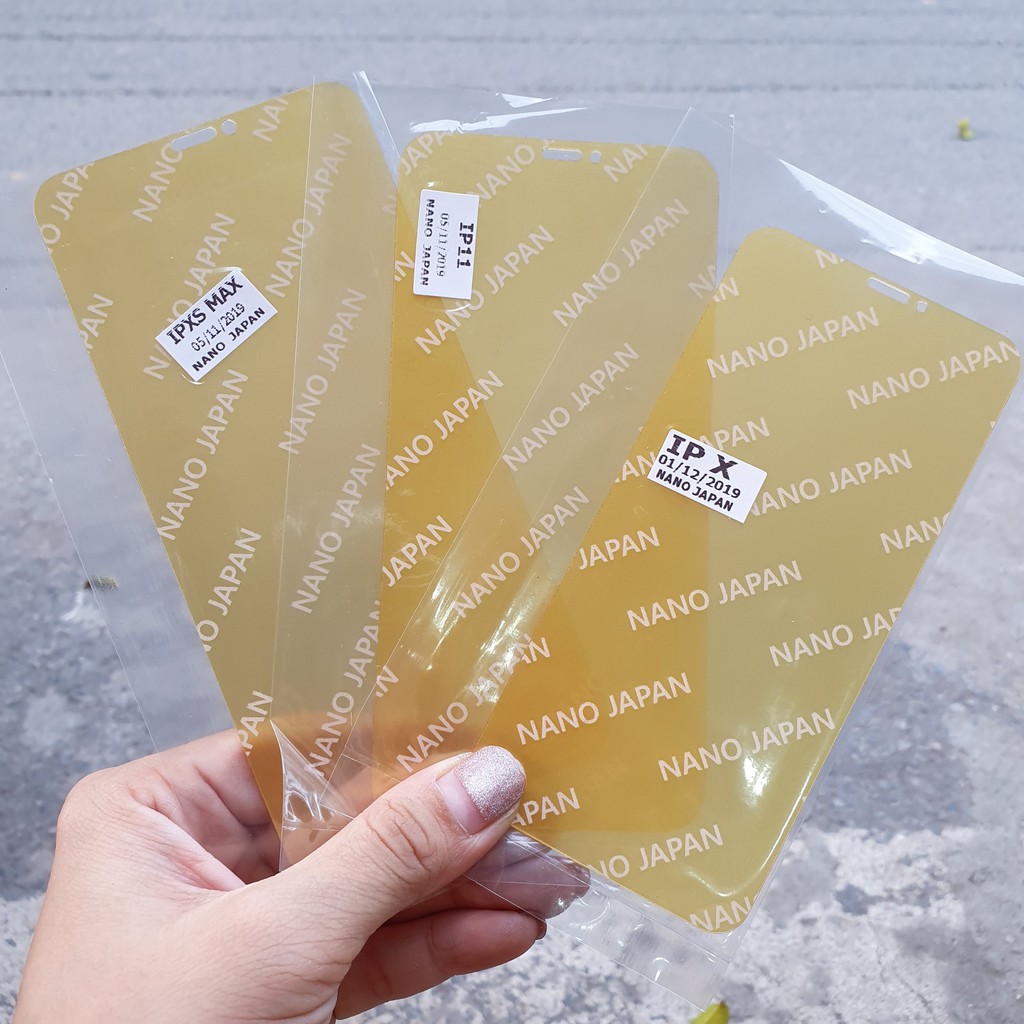 Dán cường lực dẻo nano mặt trước IP X XR XSMAX / IP 11 11 PRO MAX / IP 12 PRO 12 MINI 12 PRO MAX / IP 13 PRO 13 MINI 13 PRO MAX / IP 14 14 PLUS 14 PRO MAX / IP 15 15 PLUS 15 PRO MAX trong suốt chống va đập full màn 98%