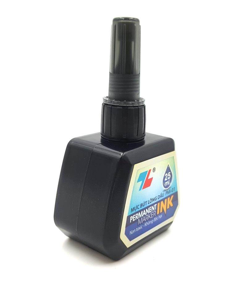 Mực Bút Lông Dầu Màu Đen 25ml Thiên Long