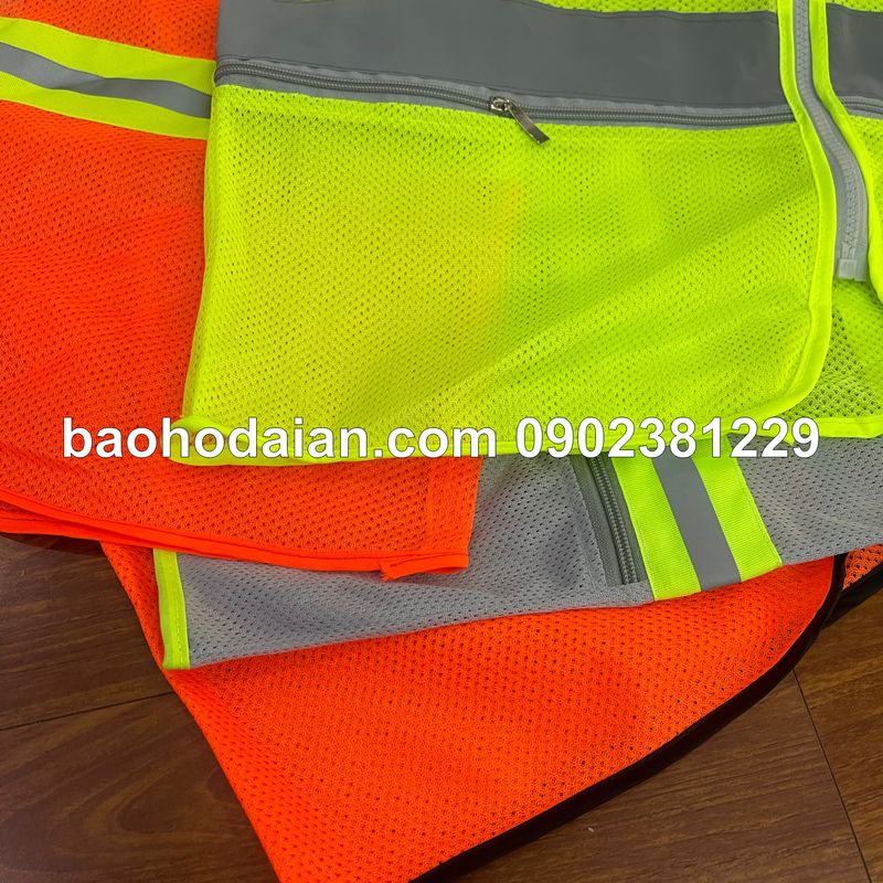 Áo phản quang kiểu 3M lưới 3 kéo có túi