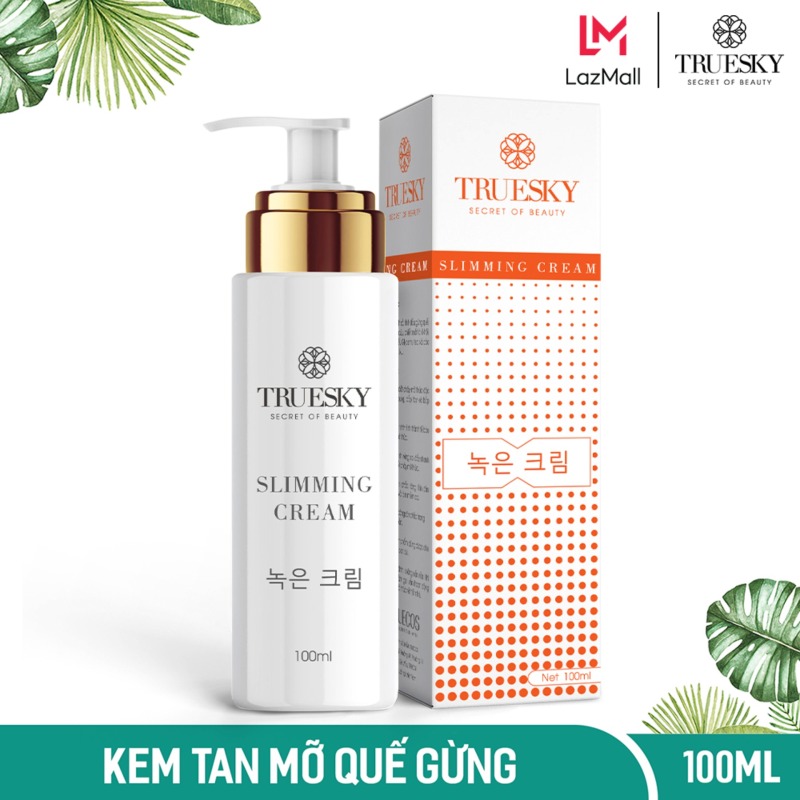 Kem tan mỡ bụng chiết xuất quế gừng Truesky dạng vòi nhấn 100ml - Slimming Cream giá rẻ