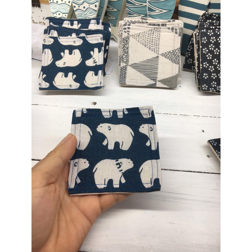 Đế Lót Ly Vải Thấm Nước Hoa Văn Vintage