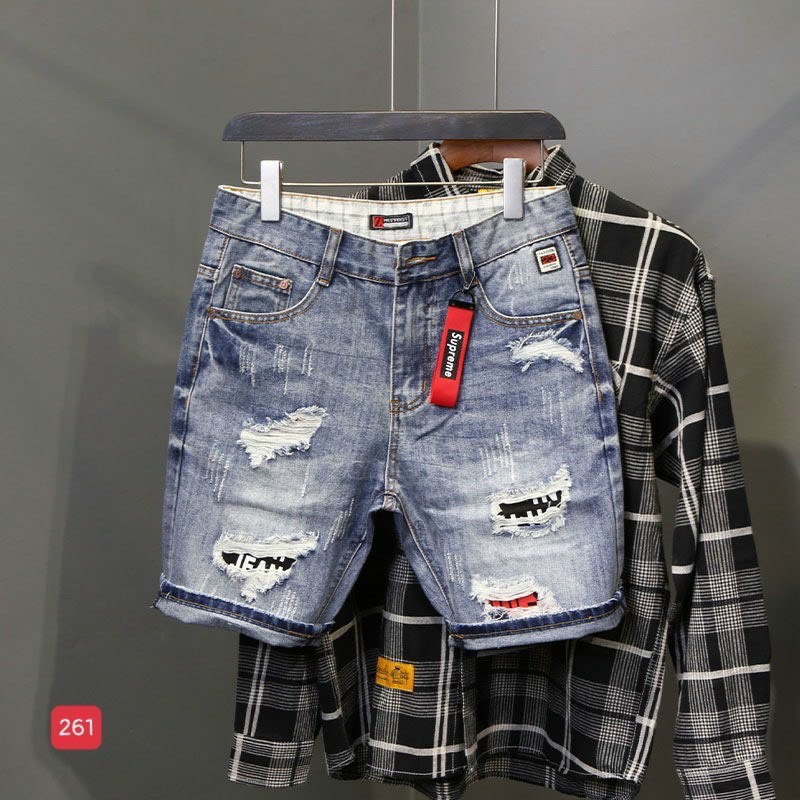[HCM]Quần short jean nam rách - quần jean ngố nam họa tiết - quần short nam co giãn thời trang phong cách binstore94 mq261